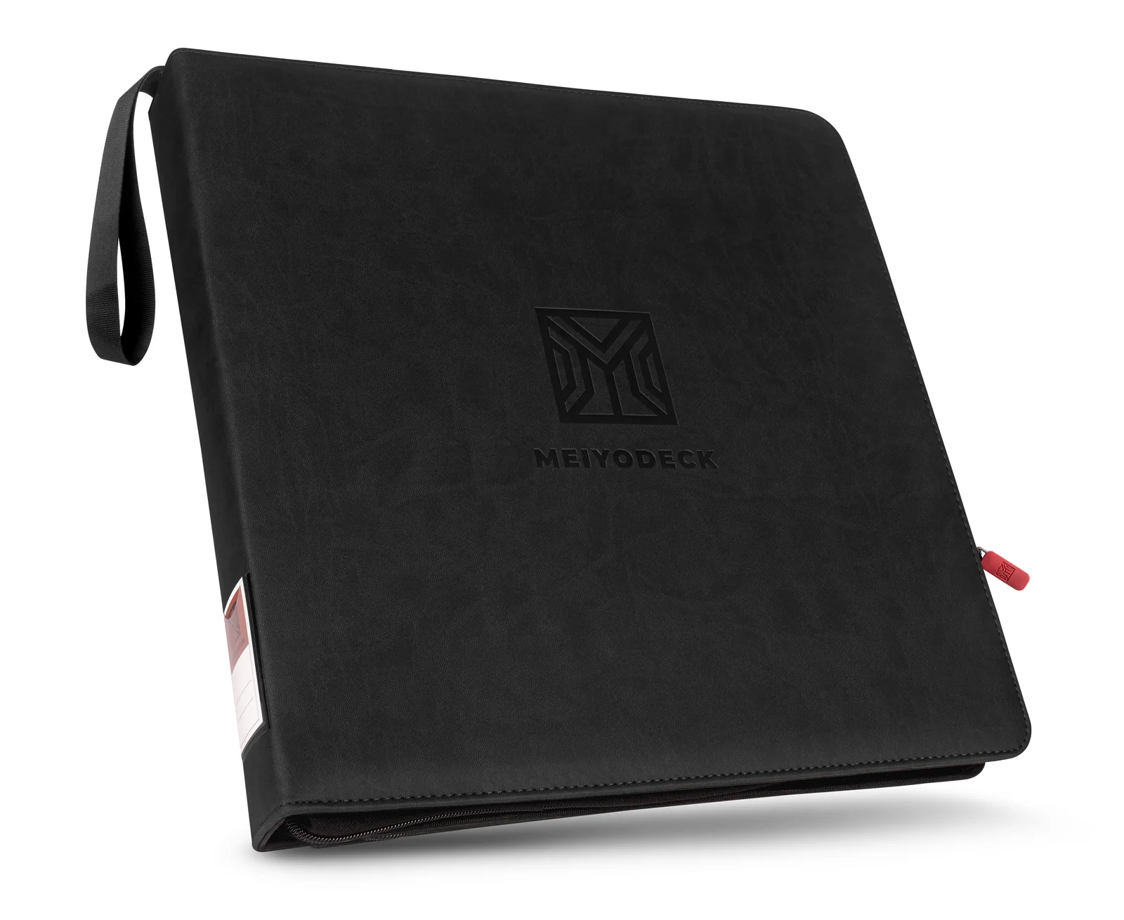 Meiyodeck 12-Pocket Top Loader Binder in black PU leather