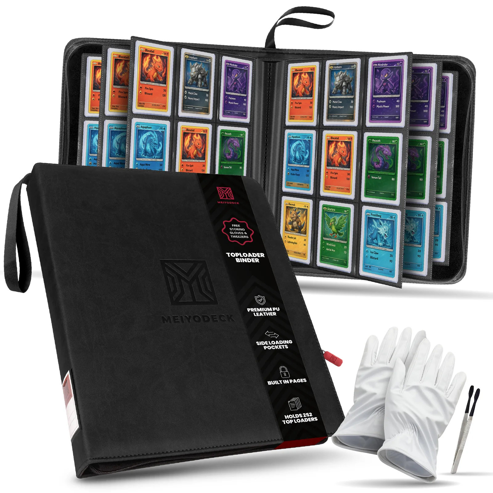 Meiyodeck 9-Pocket Top Loader Binder in Black