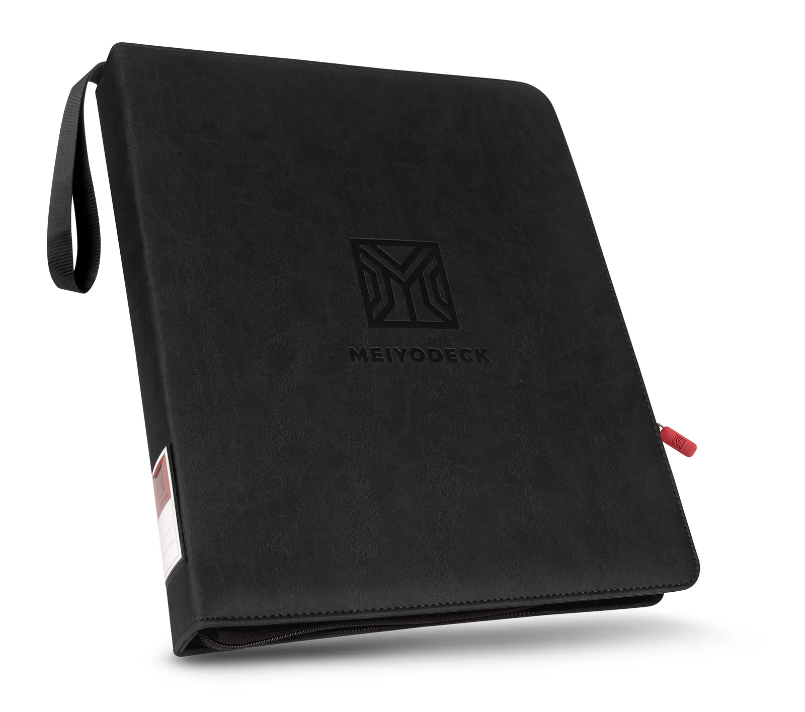 Meiyodeck 9-Pocket Top Loader Binder in black PU leather